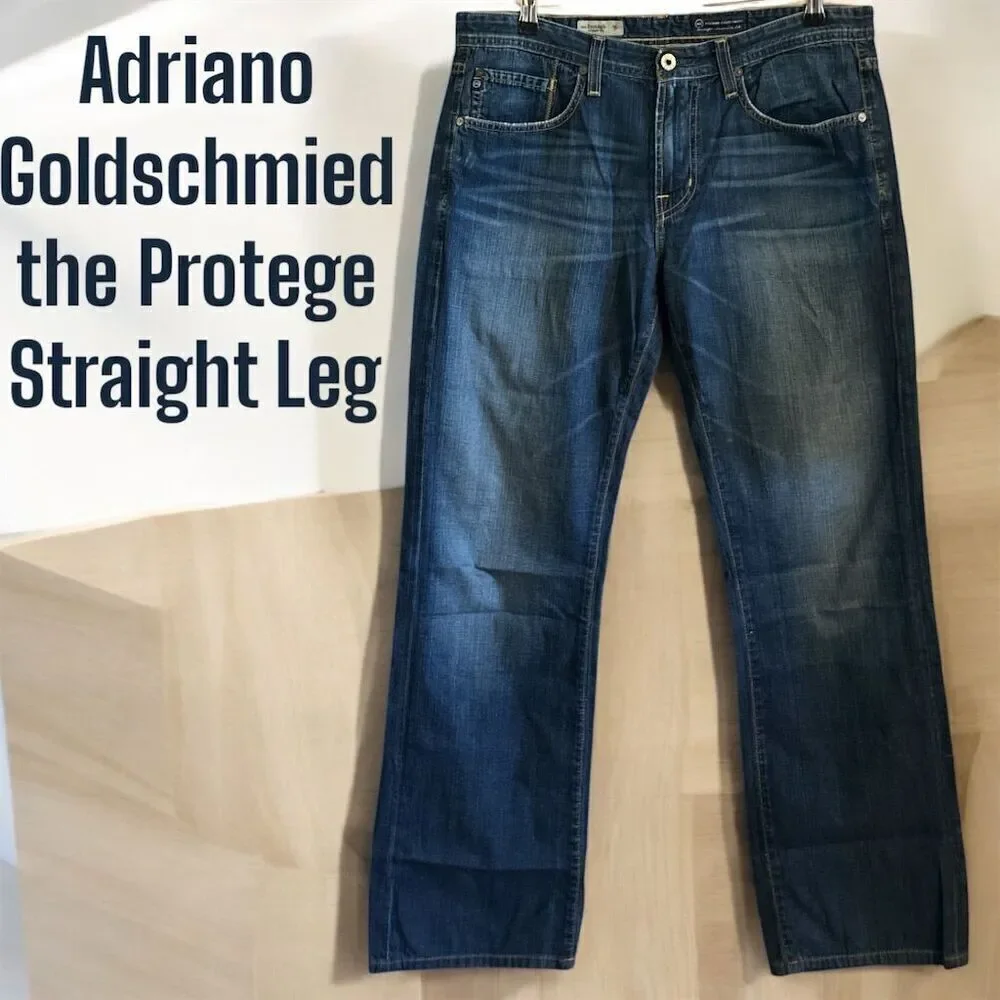 Adriano Goldschmied the Protege Straight Leg Jeans Blue Wash Denim Men’s Jeans